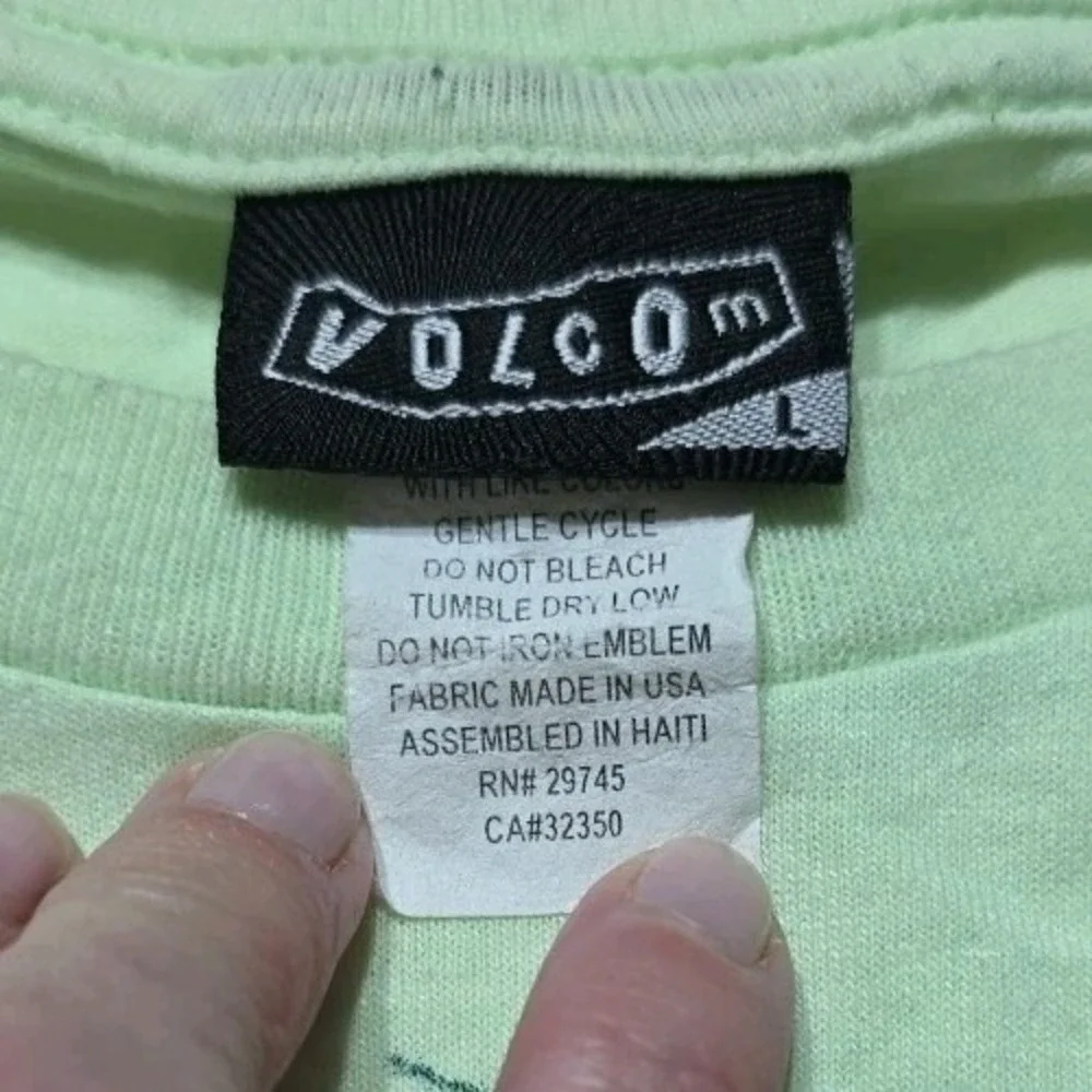 Vintage Volcom Stone Shirt Mens Large Y2K Skate‎ Surf Grunge 2000s Green